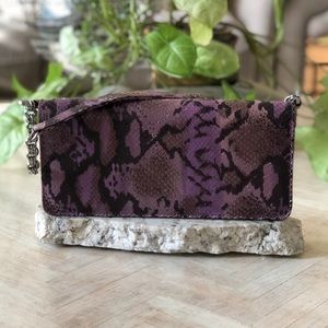 Ann Taylor Purple Leather Mini Shoulder Bag